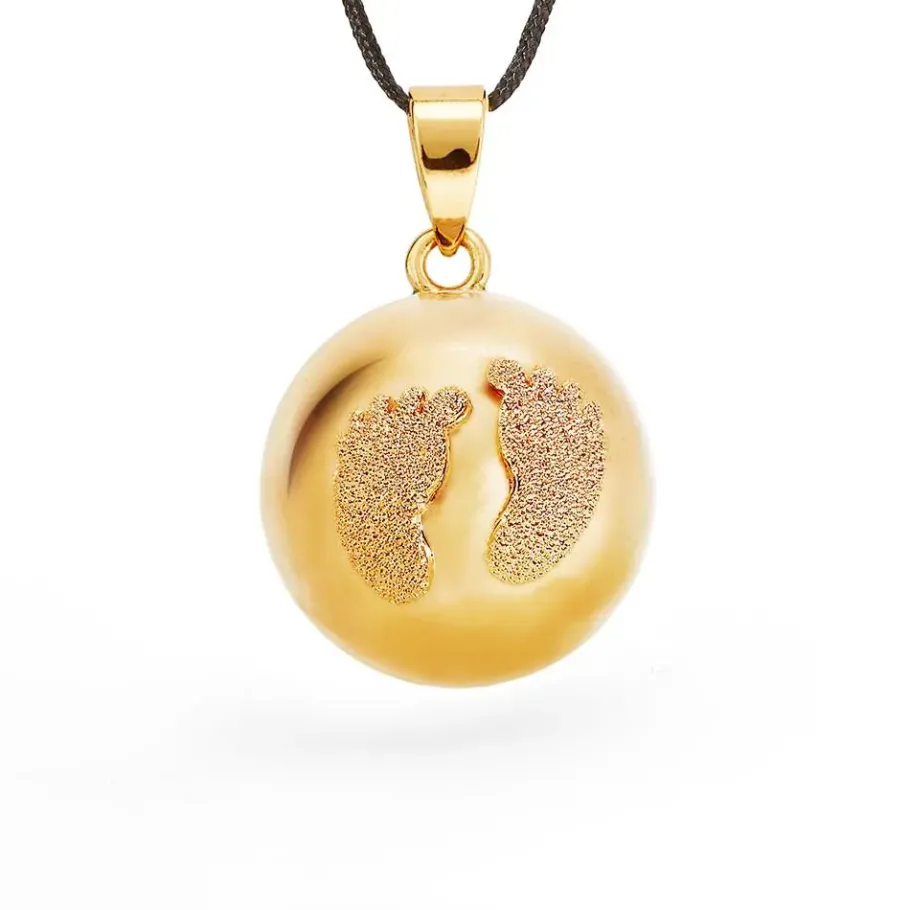Cache Cœur Bolas De Grossesse | Bolas De Grossesse-Bola de grossesse - Babyfeet - doré à l'or - poudre de diamant