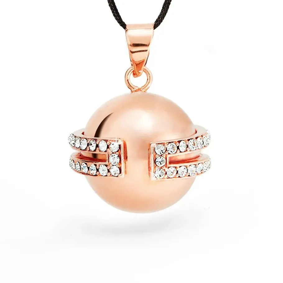 Cache Cœur Bolas De Grossesse | Bolas De Grossesse-Bola de grossesse - Déesse - Doré Or Rose - Cristaux Swarovski