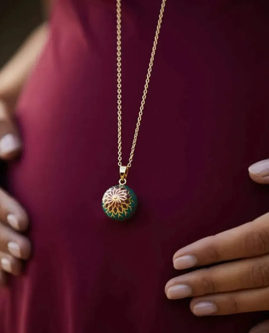 Cache Cœur Bolas De Grossesse | Bolas De Grossesse-Bola de grossesse - Magnolia - Email multicolor - Doré Or 18 carats