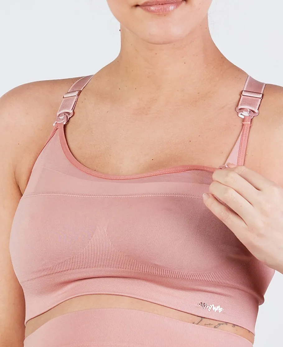 Cache Cœur Sportswear De Maternité-Brassière de sport de grossesse et d’allaitement Woma rose