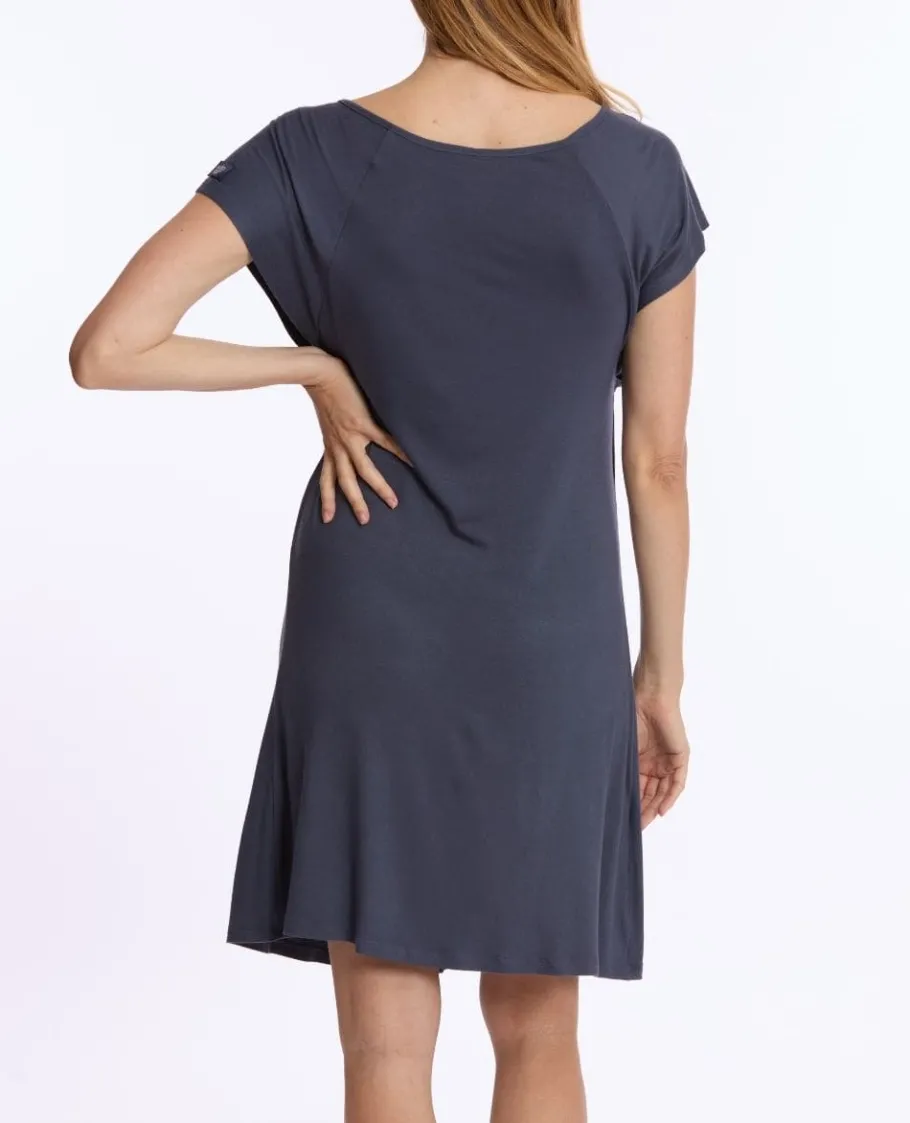 Cache Cœur Homewear | Nuisettes Grossesse-Chemise de nuit de maternité et d’allaitement Louna bleu nuit