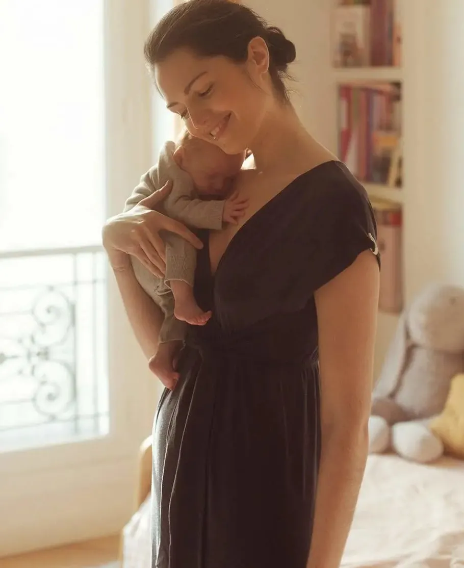 Cache Cœur Homewear | Pyjamas Grossesse-Combinaison de grossesse et d’allaitement Origin indigo