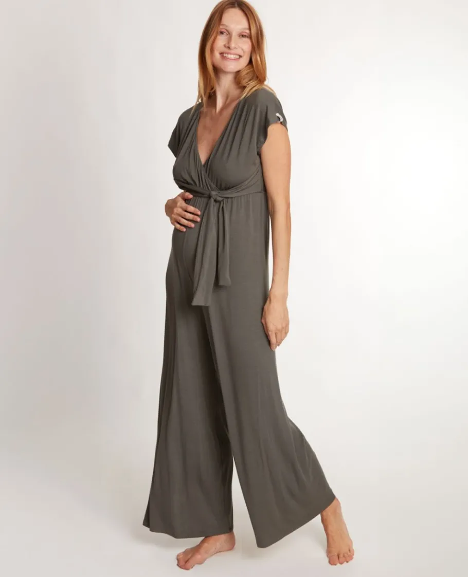 Cache Cœur Homewear | Pyjamas Grossesse-Combinaison de grossesse et d’allaitement Origin kaki