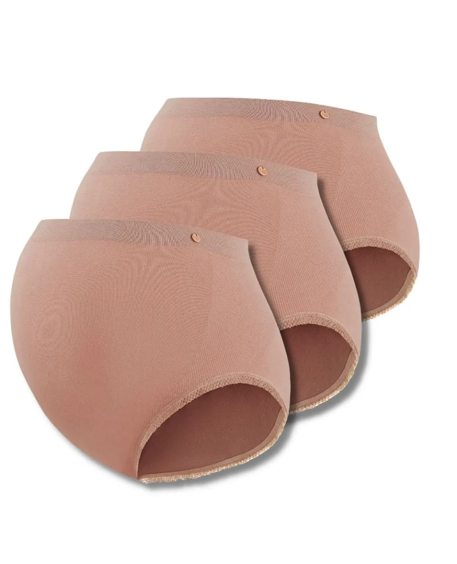 Cache Cœur Bundles / Pack / Lots | Bundles / Pack / Lots-Lot de 3 Maxi culottes de grossesse sans couture Organic rose
