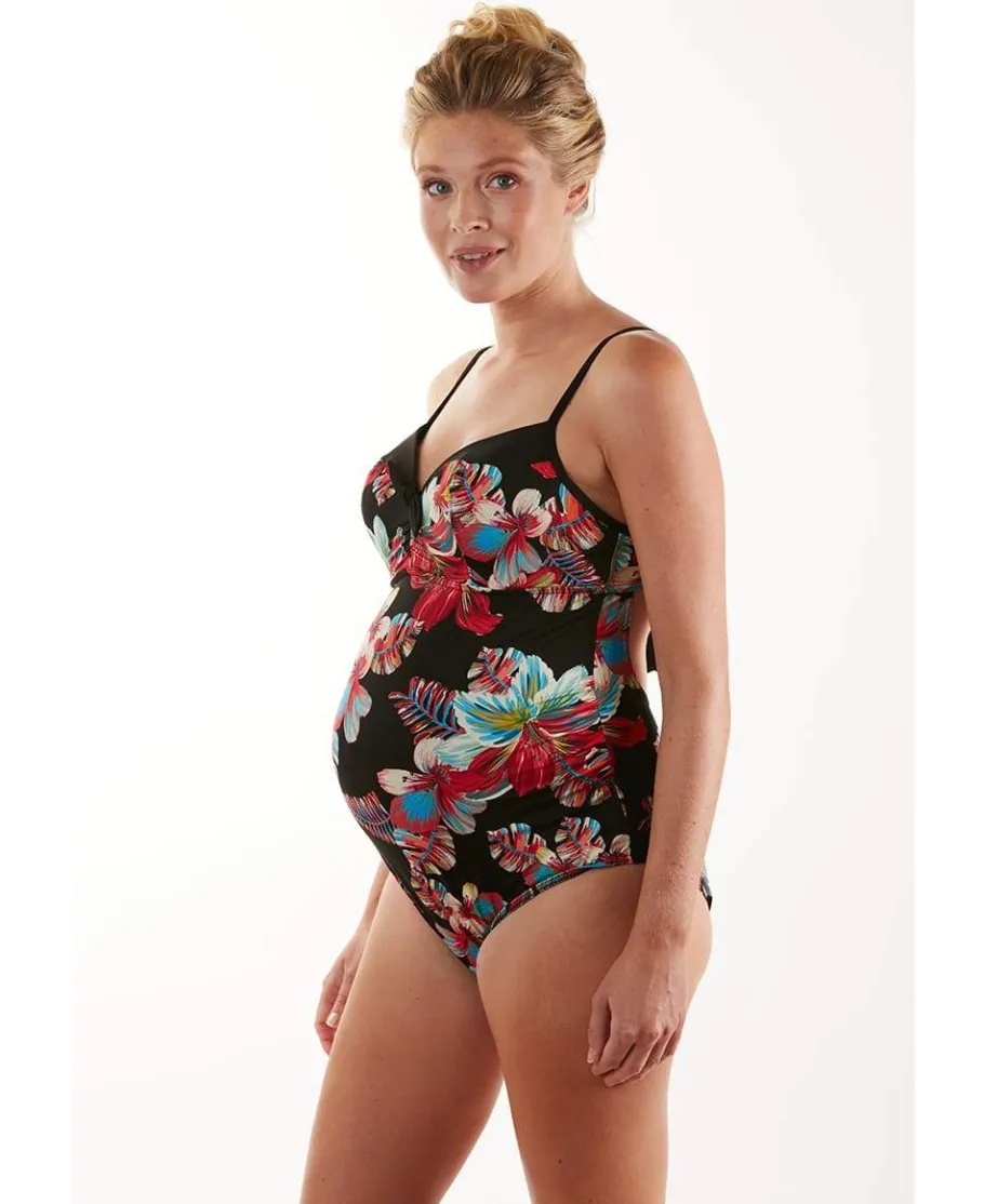Cache Cœur Maillots De Bain De Grossesse | Maillots De Bain Allaitement-Maillot de bain de grossesse avec armatures Vahine multicolor