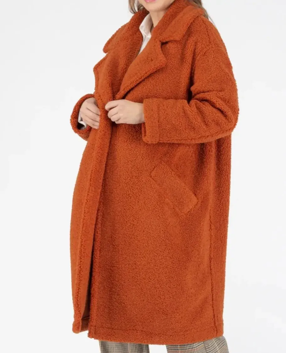 Cache Cœur Vestes & Manteaux-Manteau long de maternité oversize Léonie cuivre