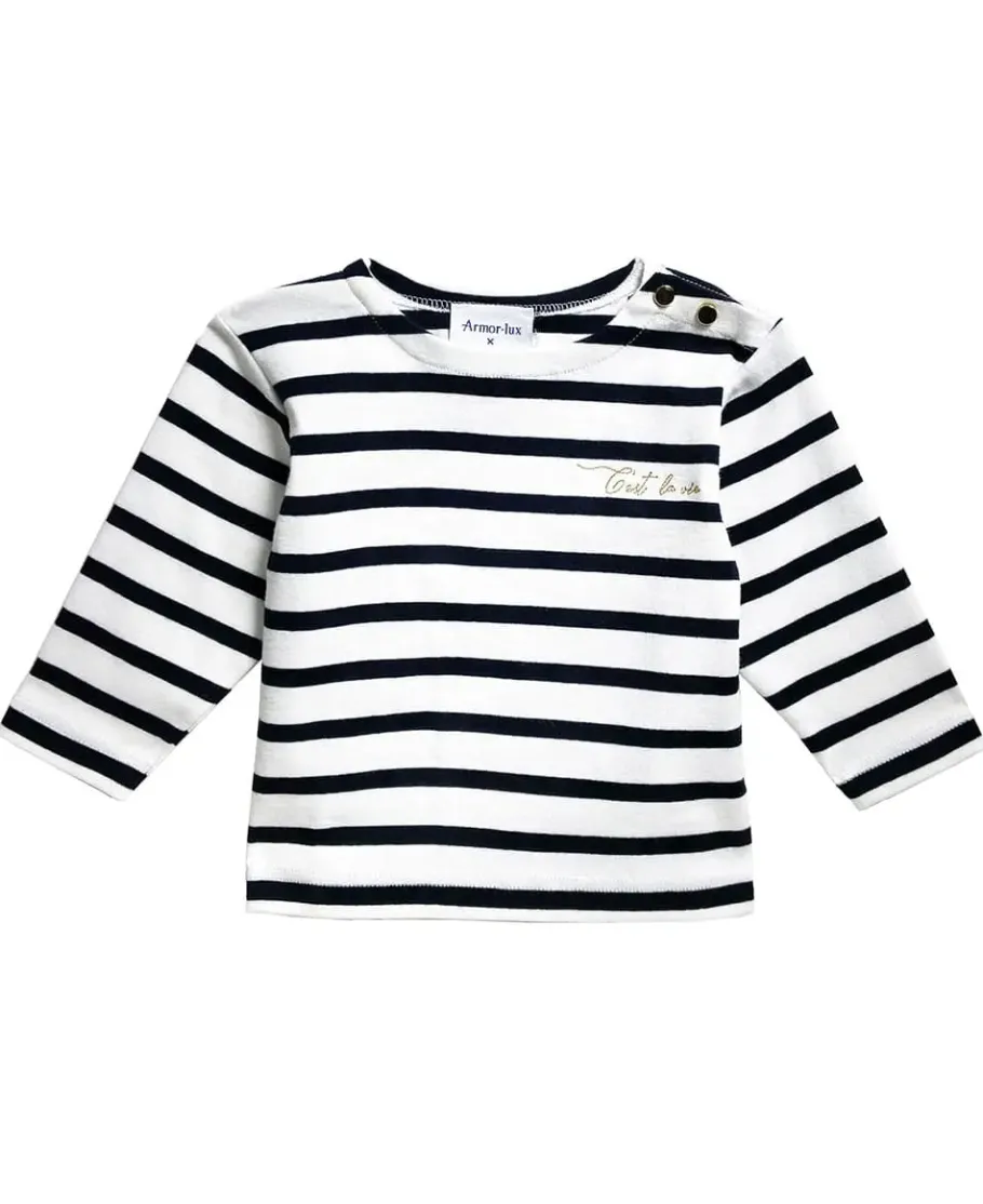 Cache Cœur Accessoires Bebe-Marinière BÉBÉ Morgat blanc coton bio - Made in France -