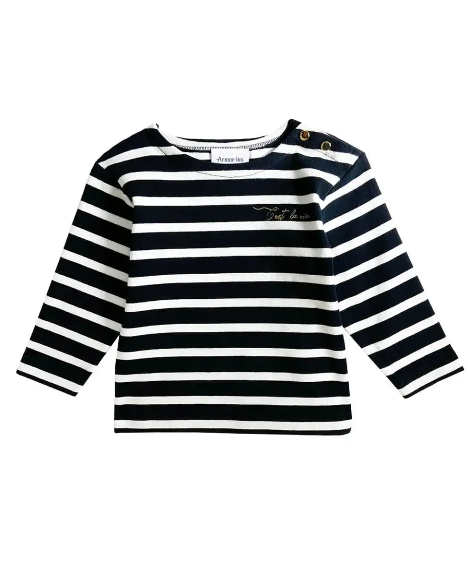 Cache Cœur Accessoires Bebe | Hauts-Marinière BÉBÉ Morgat marine coton bio - Made in France -