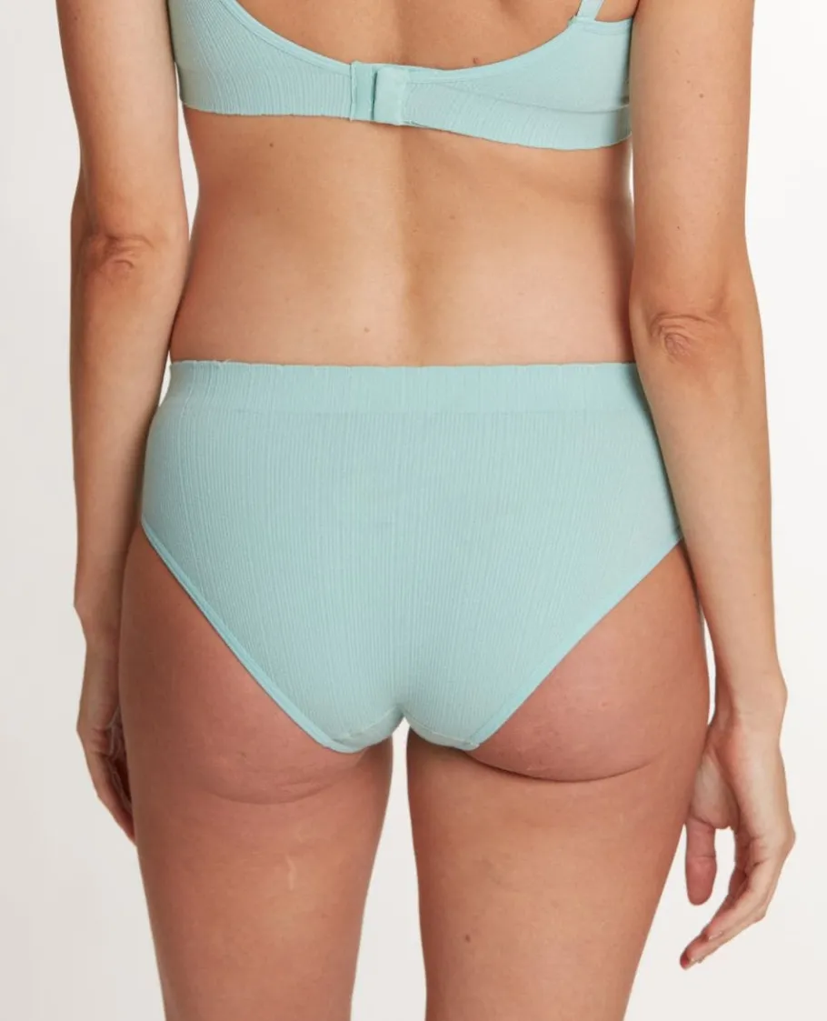 Cache Cœur Culottes De Grossesse | Culottes Et Shortys-Slip taille basse de maternité Zoé vert d'eau