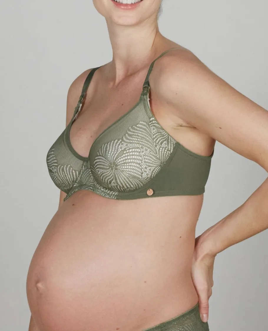 Cache Cœur Soutiens-gorge Avec Armatures | Soutiens-gorge Avec Armature-Soutien gorge maternité et allaitement avec armatures DAHLIA kaki