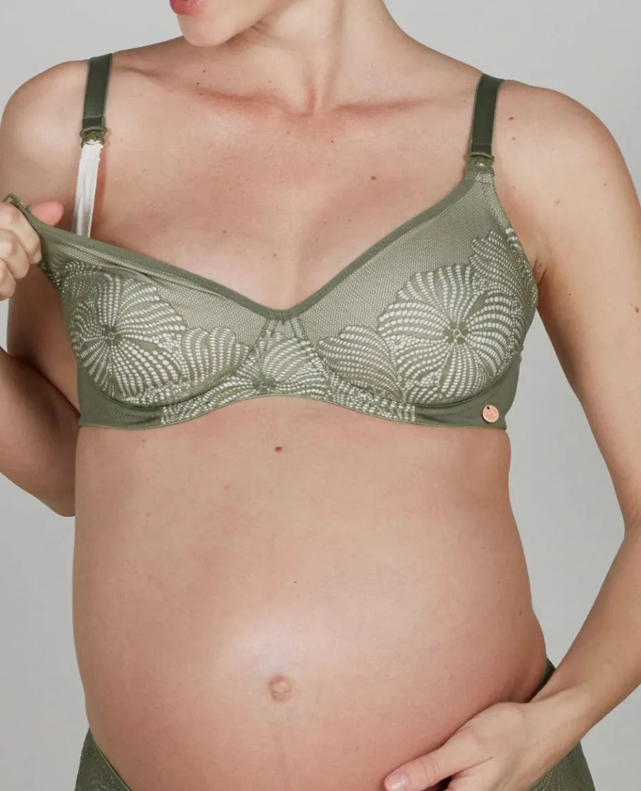 Cache Cœur Soutiens-gorge Avec Armatures | Soutiens-gorge Avec Armature-Soutien gorge maternité et allaitement avec armatures DAHLIA kaki