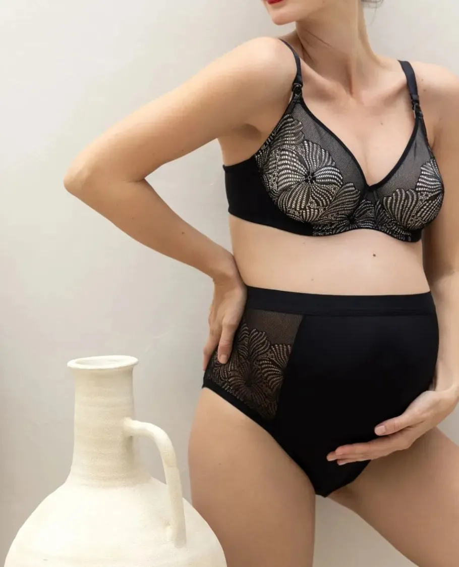 Cache Cœur Soutiens-gorge Avec Armatures | Soutiens-gorge Avec Armature-Soutien gorge maternité et allaitement avec armatures DAHLIA noir