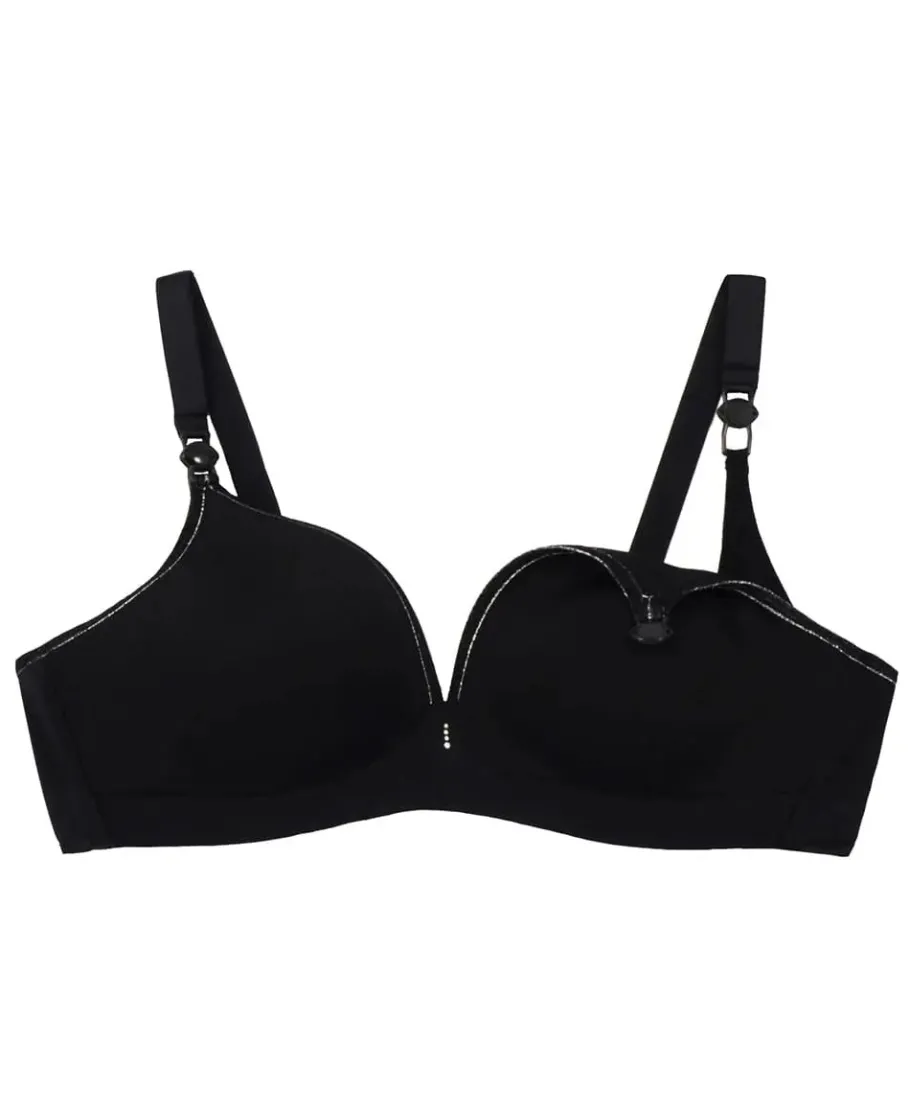 Cache Cœur Soutiens-gorge Avec Armatures | Soutiens-gorge Avec Armature-Soutien-gorge de grossesse et d'allaitement 3D Light noir