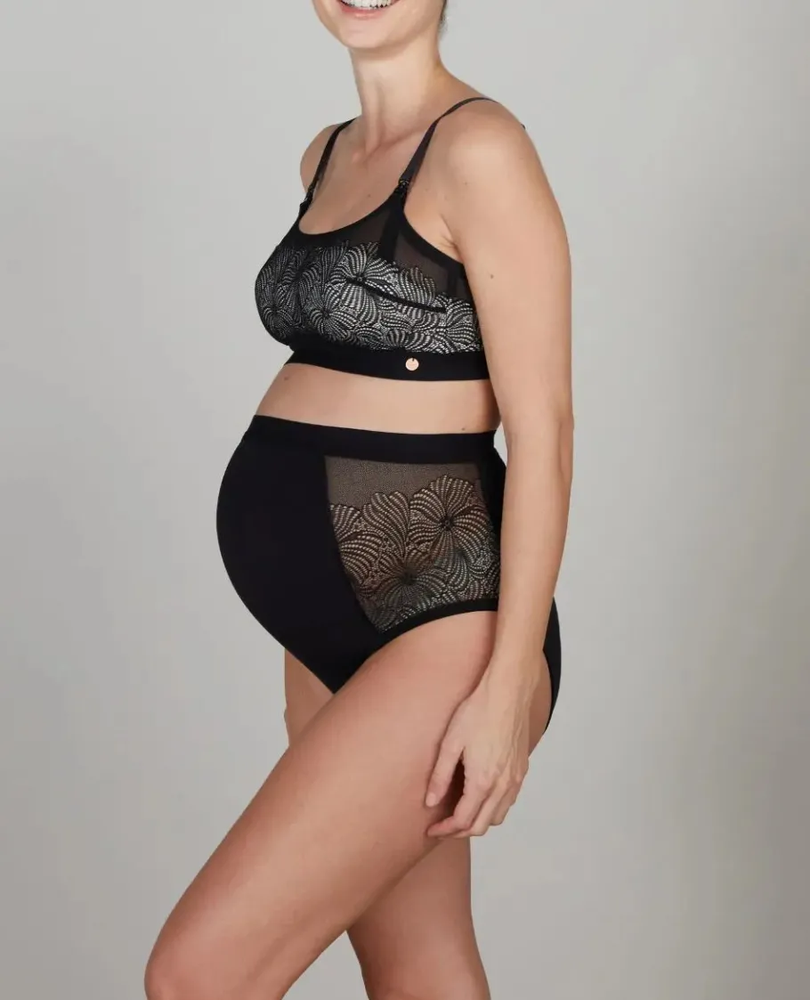 Cache Cœur Soutiens-gorge Sans Armatures | Soutiens-gorge Sans Armatures-Soutien-gorge de grossesse et d’allaitement sans armature DAHLIA noir