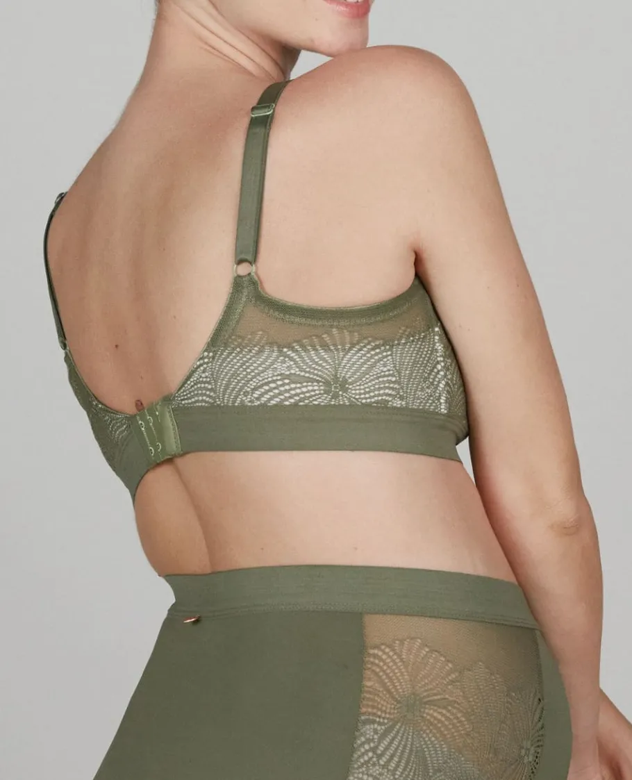 Cache Cœur Soutiens-gorge Sans Armatures | Soutiens-gorge Sans Armatures-Soutien-gorge de grossesse et d’allaitement sans armature kaki DAHLIA