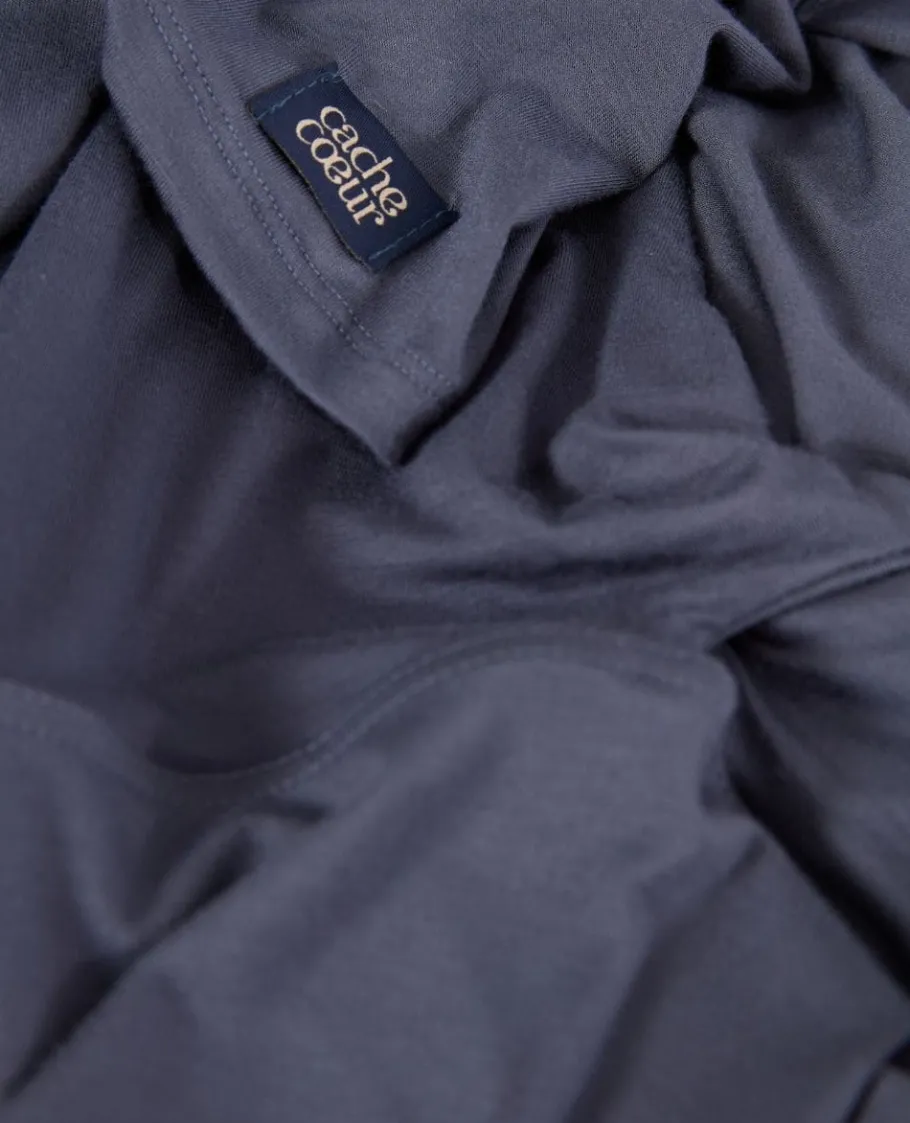 Cache Cœur Homewear | Chemises Et Tops D'allaitement-T-shirt manches longues de grossesse et d’allaitement Louna bleu nuit